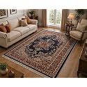 Greyi Color Area Rug 5x7 Feet - Soft Floral Living Room Carpet | Anti-Slip Bedroom Floor Rug