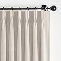 Greyish Beige 100% Blackout Two Layer Natural Linen 84 Inch Curtains for Bedroom 2 Panels Set, Memory Trained Pinch Pleated Insulated Noise Cancelling Farmhouse Windows Drapes 40 x 84 Inches Length