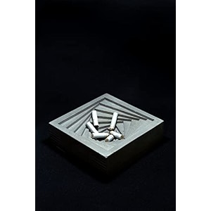 greyt designer geometric stepped ashtray for home office car  indoor amp outdoor concrete material dark concrete