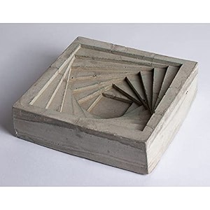 greyt designer geometric stepped ashtray for home office car  indoor amp outdoor concrete material cement finish