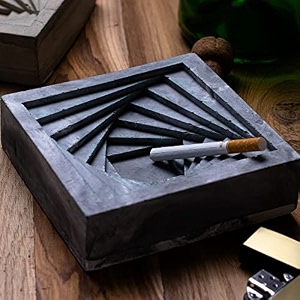 greyt designer geometric stepped ashtray for home office car  indoor amp outdoor concrete material nero marble