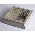 GREYT Designer Geometric Stepped Ashtray for Home |office |car | Indoor &amp; Outdoor Concrete Material (Cement Finish)