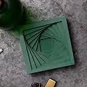 GREYT Designer Geometric Stepped Ashtray for Home |office |car | Indoor &amp; Outdoor Concrete Material (Basil Green)