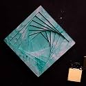 GREYT Designer Geometric Stepped Ashtray for Home |office |car | Indoor &amp; Outdoor Concrete Material (Mint Marble)