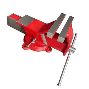 steel bench vice 5-inch 125mm heavy duty professional swivel base vise tool for table work drilling cutting filing sawing sanding amp shaping universal diy clamp