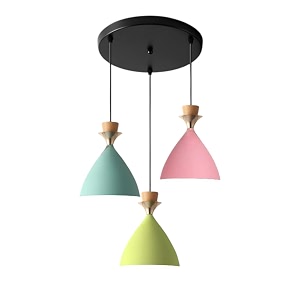 greywings 3 light cluster hanging bell shade light pink aqua blue moss green aluminium hanging pendant light drop antique modern ceiling lamp bulb is not included 3 light cluster set