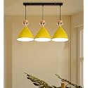 GreyWings Modern Yellow Dome Hanging Pendant Light for Ceiling, Aluminium, Antique Decor, E-27 Holder, (Bulb is not Included) 3 Light Linear Set