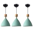 GreyWings Modern Aqua Blue Dome Hanging Pendant Light for Ceiling, Aluminium, Antique Decor, E-27 Holder, (Bulb is not Included) Pack of 3