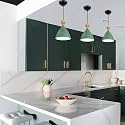 GreyWings Modern Green Dome Hanging Pendant Light for Ceiling, Aluminium, Antique Decor, E-27 Holder, (Bulb is not Included) Pack of 3