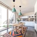 GreyWings Modern Aqua Blue Dome Hanging Pendant Light for Ceiling, Aluminium, Antique Decor, E-27 Holder, (Bulb is not Included) Pack of 2