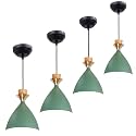 GreyWings Modern Green Dome Hanging Pendant Light for Ceiling, Aluminium, Antique Decor, E-27 Holder, (Bulb is not Included) Pack of 4
