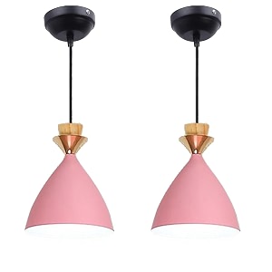 greywings modern pink dome hanging pendant light for ceiling aluminium antique decor e-27 holder bulb is not included pack of 2