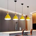 GreyWings Modern Yellow Dome Hanging Pendant Light for Ceiling, Aluminium, Antique Decor, E-27 Holder, (Bulb is not Included) Pack of 4