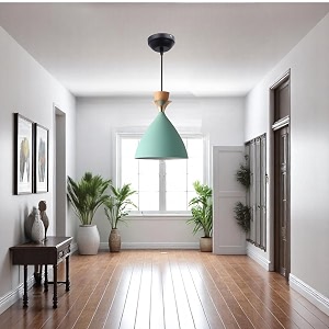 greywings modern aqua blue dome hanging pendant light for ceiling aluminium antique decor e-27 holder bulb is not included pack of 1