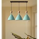 GreyWings Modern Aqua Blue Dome Hanging Pendant Light for Ceiling, Aluminium, Antique Decor, E-27 Holder, (Bulb is not Included) 3 Light Linear Set