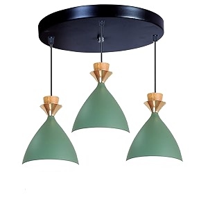 greywings triple dome green aluminium hanging pendant light  modern antique ceiling lamp adjustable drop e-27 holder bulb is not included 3 light cluster set