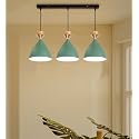 GreyWings Triple Dome Green Aluminium Hanging Pendant Light Drop, Antique Modern Ceiling Lamp, E-27 Holder (Bulb is not Included.) 3 Light Linear Set