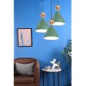 GreyWings Triple Dome Green Aluminium Hanging Pendant Light – Modern Antique Ceiling Lamp, Adjustable Drop, E-27 Holder, Bulb is not Included. 3 Light Cluster Set
