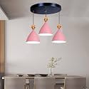 GreyWings Triple Dome Pink Aluminium Hanging Pendant Light – Modern Antique Ceiling Lamp, Adjustable Drop, E-27 Holder, Bulb is not Included. 3 Light Cluster Set