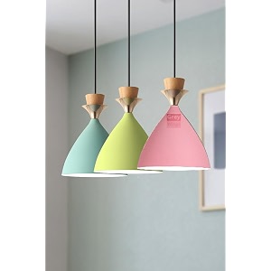 greywings triple dome pink aqua blue moss green aluminium hanging pendant light drop antique modern ceiling lamp e-27 holder bulb is not included 3 light linear set