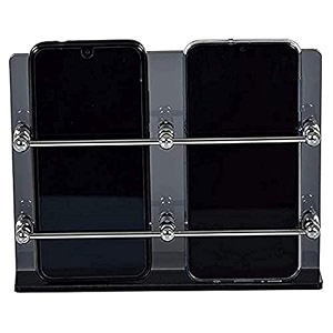 gridlab black acrylic double mobile holder stand for mobile charging tv amp ac remote holding and keys hanging at home office bedroom hotel wall mount black double mobile stand