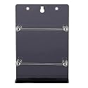 GRIDLAB™ Black Acrylic Double Mobile Holder Stand for Mobile Charging, TV & AC Remote Holding and Keys Hanging at Home, Office, Bedroom, Hotel Wall Mount (Black Single Mobile Stand)