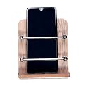 GRIDLAB™ Wooden Single Mobile Holder Stand for Mobile Charging, TV &amp; AC Remote Holding and Keys Hanging at Home, Office, Bedroom, Hotel Wall Mount (Wooden Single Mobile Stand)