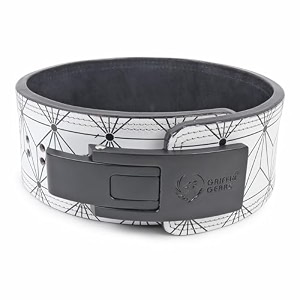 powerlifting lever gym 10mm black buckle white print power extreme heavy duty genuine leather belts-squats deadlifts bodybuilding weight lifting for men amp women medium-3234-4134
