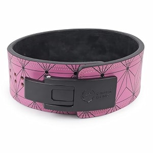 powerlifting lever gym 10mm black buckle with pink print power extreme heavy duty genuine leather belt-squats deadlifts bodybuilding weight lifting for men amp women medium-32-41 inch