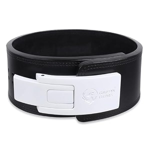 powerlifting lever gym 10mm black buckle white belt power extreme heavy duty genuine leather belts-squats deadlifts bodybuilding weight lifting for men amp women medium-3234-4134
