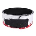 Powerlifting Lever Gym 10mm Black Buckle Red Fire Belt Power Extreme Heavy Duty Genuine Leather Belts-Squats Deadlifts Bodybuilding Weight Lifting for Men &amp; Women (Medium-32"-41")