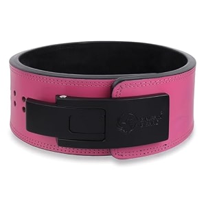 powerlifting lever gym 13mm black buckle pink power extreme heavy duty genuine leather belts-squats deadlifts bodybuilding weight lifting for men amp women small-2634-3434