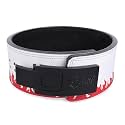 13MM UV Print Designer Lever Gym Belt | Custom Powerlifting Belt | 100% Full Grain Genuine Leather | IPF Standard | Red Fire Belt with Black Buckle | Size X-Large