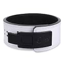 13MM Lever Gym Belt for Men &amp; Women | 100% Full Grain Genuine Leather Powerlifting Belt | IPF Standard Weight Lifting Belt | White Belt with Black Buckle | Size Small