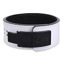 Powerlifting Lever Gym 13mm Black Buckle White Belt Power Extreme Heavy Duty Genuine Leather Belts-Squats Deadlifts Bodybuilding Weight Lifting for Men &amp; Women (Medium-32"-41")