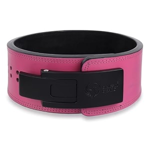 weight lifting belt black buckle with pink belt heavy 10mm thick genuine leather power lifting belt for men amp women  competition workout training weight support beltsmall-2634- 3434