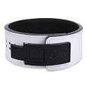 Weight Lifting Belt ||Black Buckle White Belt Heavy 13mm Thick Genuine Leather Power Lifting Belt For Men &amp; Women || Competition Workout Training Weight Support Belt(XL-42"- 52")