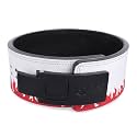 13MM UV Print Designer Lever Gym Belt | Custom Powerlifting Belt | 100% Full Grain Genuine Leather | IPF Standard | Red Fire Belt with Black Buckle | Size Small