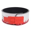 10MM Lever Gym Belt for Men &amp; Women | 100% Full Grain Genuine Leather Powerlifting Belt | IPF Standard Weight Lifting Belt | Red Fire Belt with Red Buckle | Size Small
