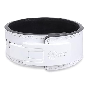weight lifting belt white buckle white belt heavy 13mm thick genuine leather power lifting belt for men amp women  competition workout training weight support beltmedium-3234-4134