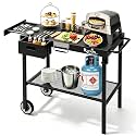 Grill Cart - 31" L×29" H×18" W Heavy Duty Pizza Oven Stand