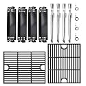 Grill Replacement Parts for Nexgrill 4 Burner 720-0830H 720-0783E, 5 Burner 720-0888 720-0888N, 17 Inch Grill Grates, Heat Plates Tent, Burners and Igniter Kit for Nexgrill Replacement Parts 4 Burner.