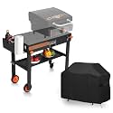 Grill Table with Cover, Folding Grill Stand Solid and Sturdy