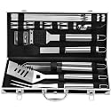 Grilljoy BBQ Accessories Grill Tools Set - 22PCS Stainless Steel Barbecue Grill Accessories for Outdoor Grill with Black Aluminum Case - Christmas Grilling Gifts for Men & Dad -Grill Tools Kit