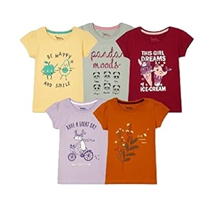 Grils Printed Cotton Half Sleeve Regular Fit