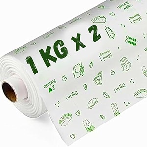 grin 1kg food wrapping paper roll baking paper butter paper roti paper wrapping paper wax paper roll reheatable paper parchment paper 100 food grade pack of 2