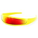 grinderPUNCH Futuristic Space Alien Costume Sunglasses Cyclops Shield Party Mirror Mono Lens