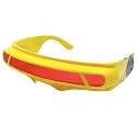 grinderPUNCH Futuristic Space Alien Costume Sunglasses Cyclops Shield Party Mirror Mono Lens