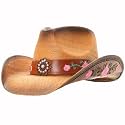 grinderPUNCH Straw Cowboy Hat for Men Women Western Cowgirl Outback Sun Hat