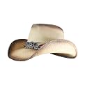 grinderPUNCH Straw Cowboy Hat for Men Women Western Cowgirl Outback Sun Hat